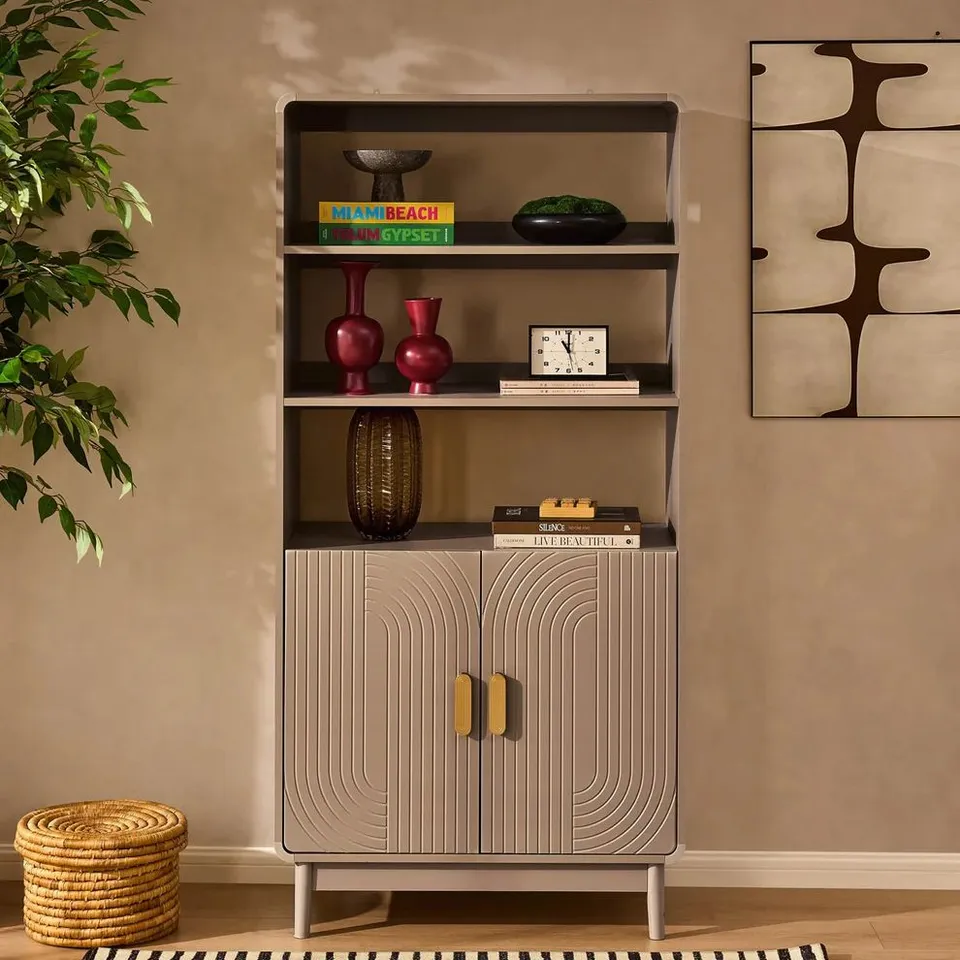 BOXED DUSK MARNIE BOOKSHELF - TAUPE (1 BOX)