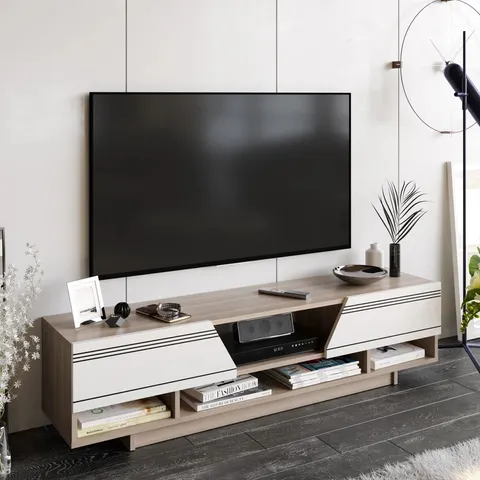 BOXED NOUVEL TV STAND FOR TVS UP TO 65" OAK (1 BOX)