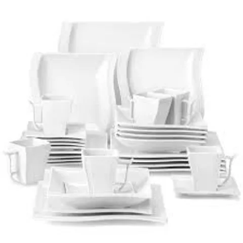 BOXED FLORA 30 PIECE DINNERWARE SET - IVORY WHITE (1 BOX)