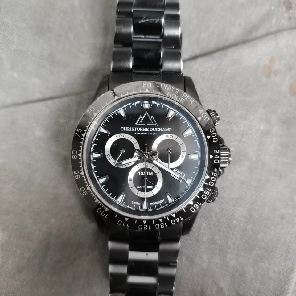 CHRISTOPHE DUCHAMP CHRONOGRAPH STAINLESS STEEL WATCH 