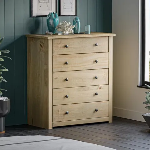 BOXED LASSIC SOMERS 5 DRAWER CHEST - PINE (1 BOX)