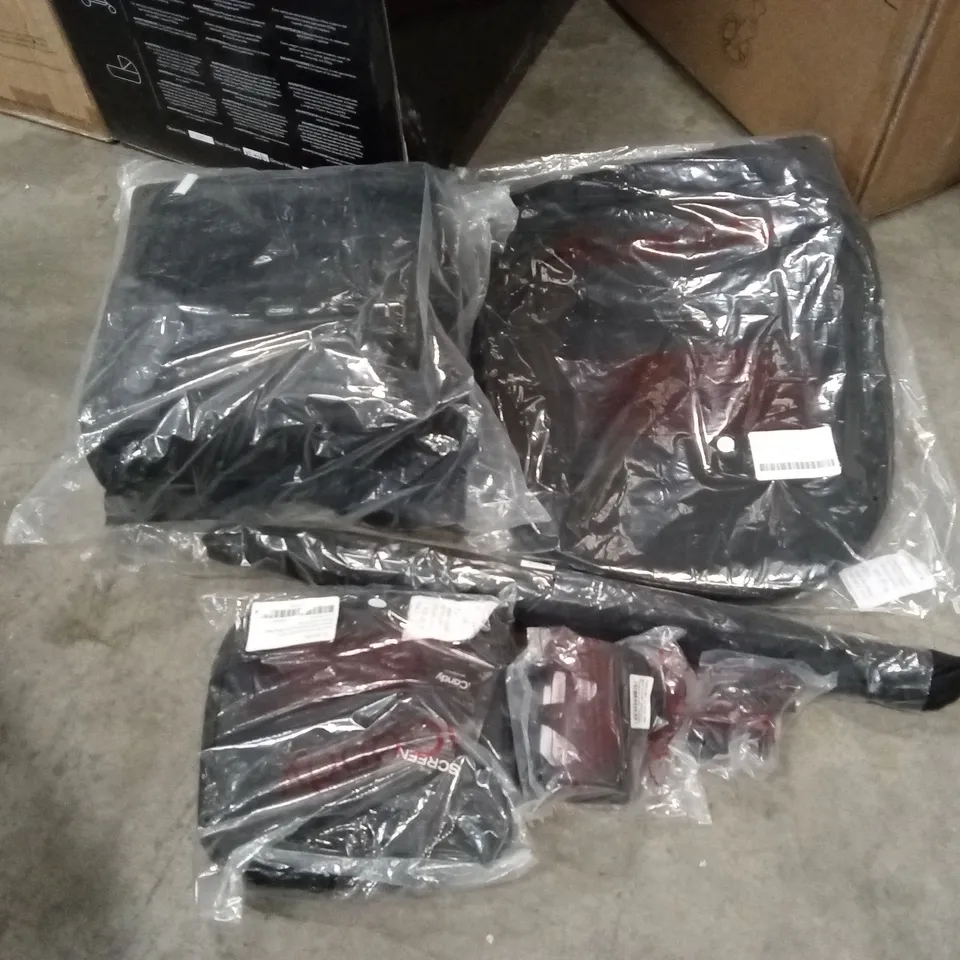 BOXED ICANDY ACCESSORIES PACK - BLACK EDITION // TO INCLUDE; FOOTMUFF, CHANGING BAG, PRAM PARASOL, CUP HOLDER ETC 