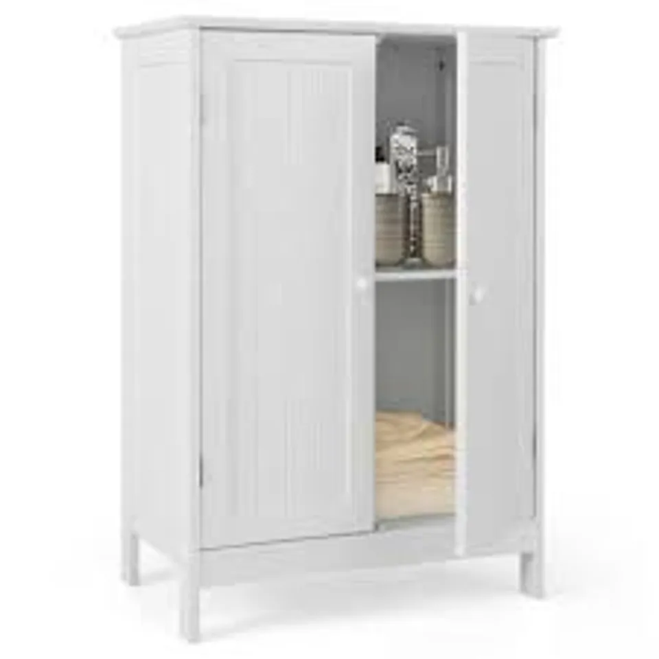 BOXED COSTWAY 2 DOOR WHITE BATHROOM FLOOR CABINET