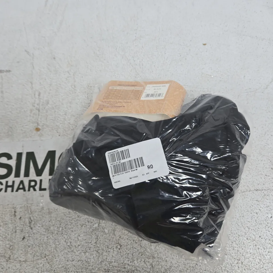 BAGGED MUK LUKS 4 PCK FLEECE LINED TIGHTS BLACK SIZE M/L