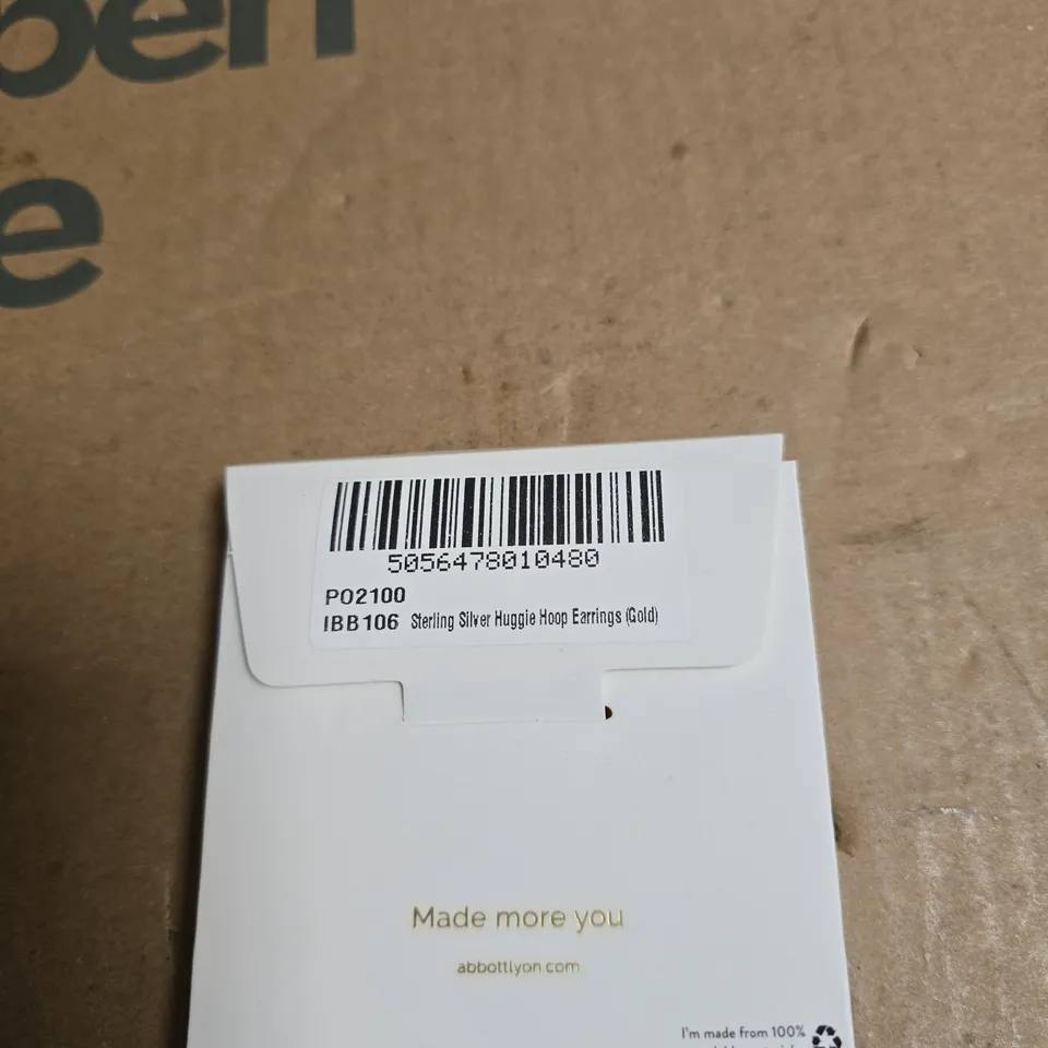 ABBOTT LYON STERLING SILVER HUGGIE HOOP EARRINGS (GOLD) BOXED