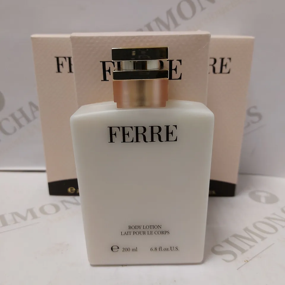LOT OF 3 X 200ML GIANFRANCO FERRE ROSE BODY LOTION