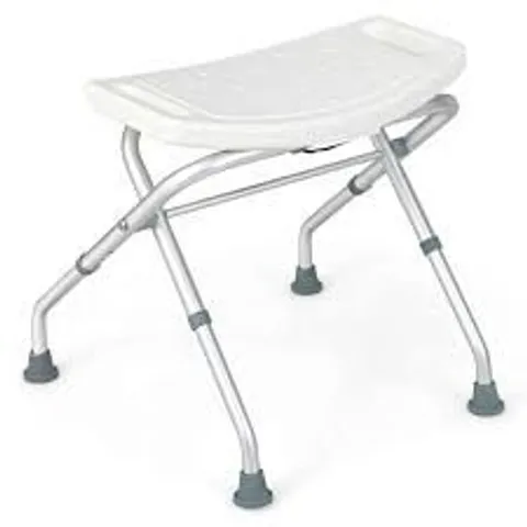 BOXED COSTWAY FOLDING PORTABLE SHOWER SEAT WITH ADJUSTABLE HEIGHT