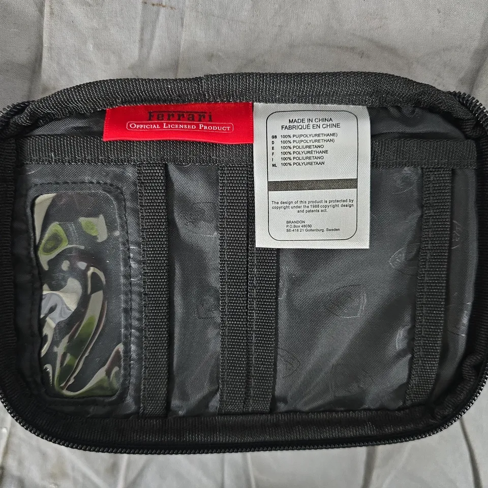 SCUDERIA FERRARI BLACK ZIP POUCH CASE