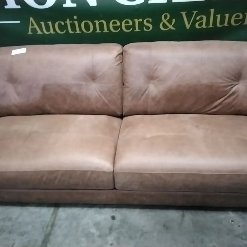 QUALITY ITALIAN DESIGNER PICENO LARGE SOFA RUSTIC BROWN LEATHER 