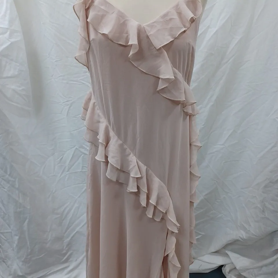 RIVER ISLAND MRYLN MAXI DRESS, PINK - SIZE 8