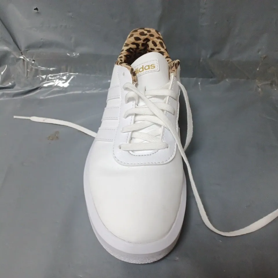 PAIR OF ADIDAS COURT PLATFORM SHOES IN WHITE - UK 4