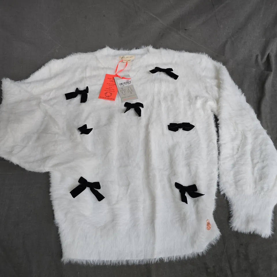 ANGEL & ROCKET MIA VELVET BOW EYELASH JUMPER - 9/10 YRS