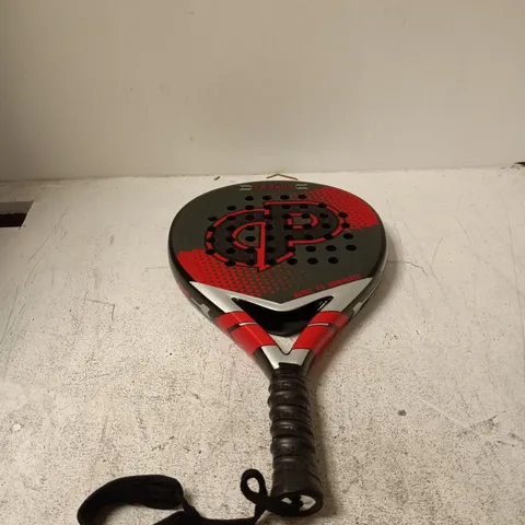 CARBO PADEL CR 5500 RACQUET – RED/BLACK PERFORATED HEAD WITH WRIST STRAP