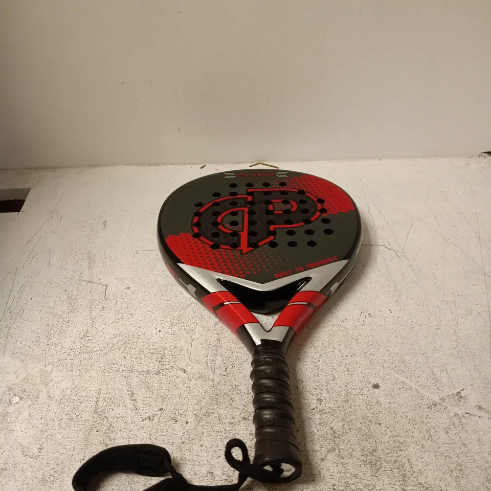 CARBO PADEL CR 5500 RACQUET – RED/BLACK PERFORATED HEAD WITH WRIST STRAP