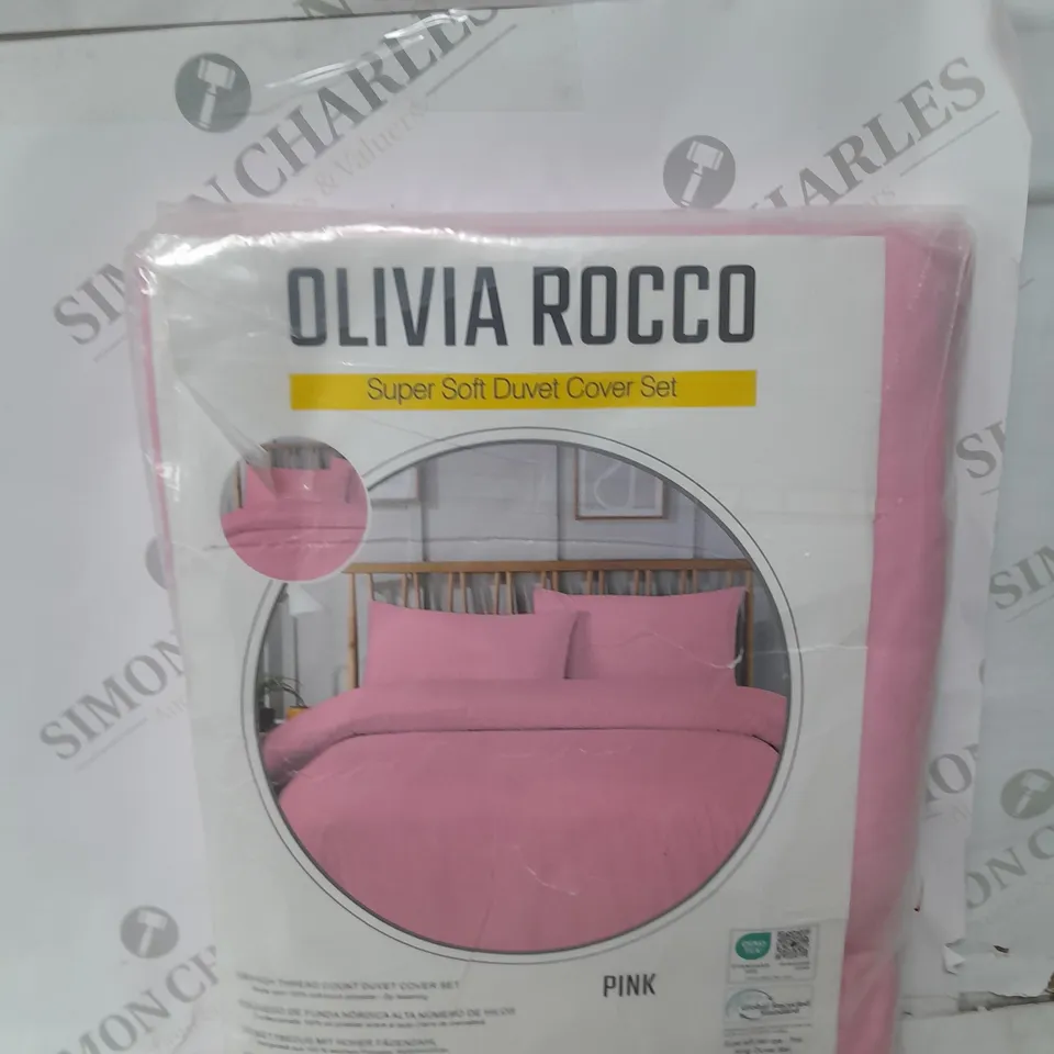 SEALED OLIVIA ROCCO SUPER SOFT PINK DUVET COVER SET DOUBLE BED