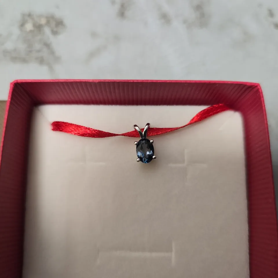 BOXED ANGARA BLUE NECKLACE PENDANT 