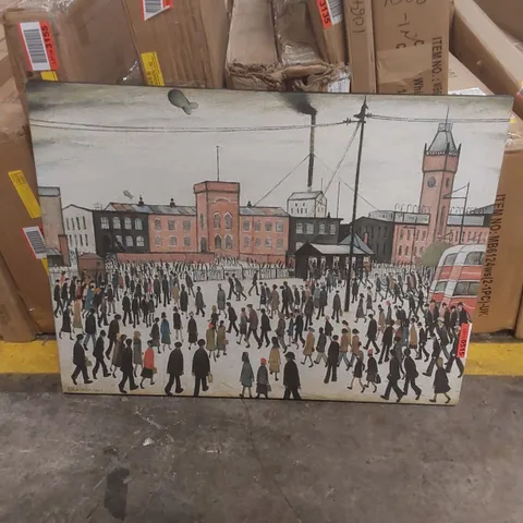 GOING TO WORK BY L.S. LOWRY WRAPPED CANVAS PAINTING COPY