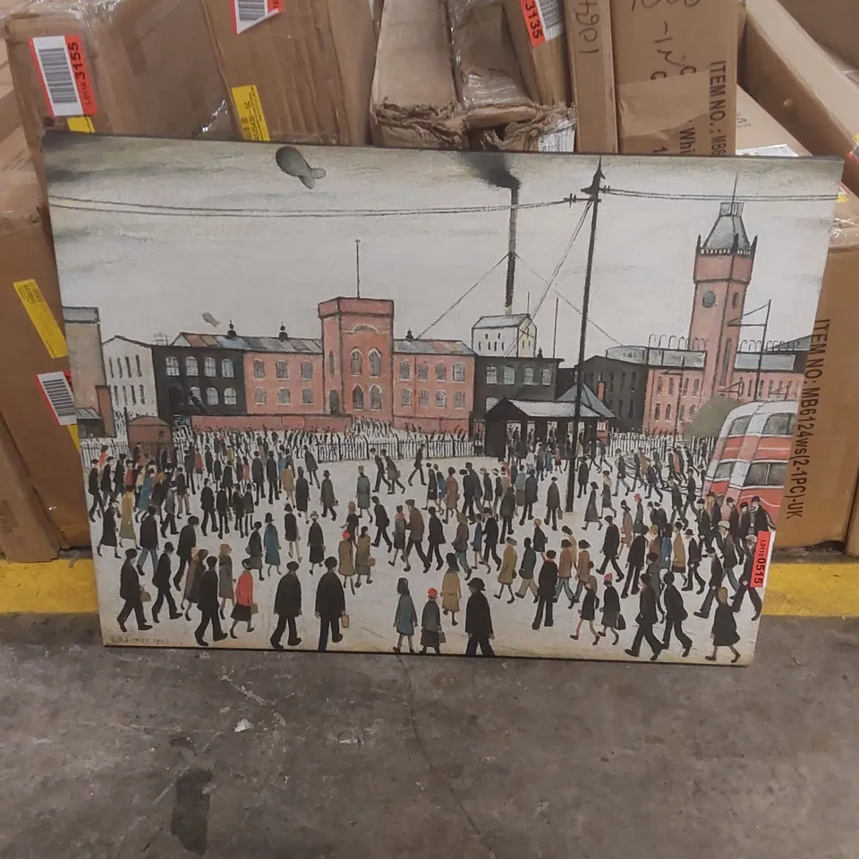 GOING TO WORK BY L.S. LOWRY WRAPPED CANVAS PAINTING COPY