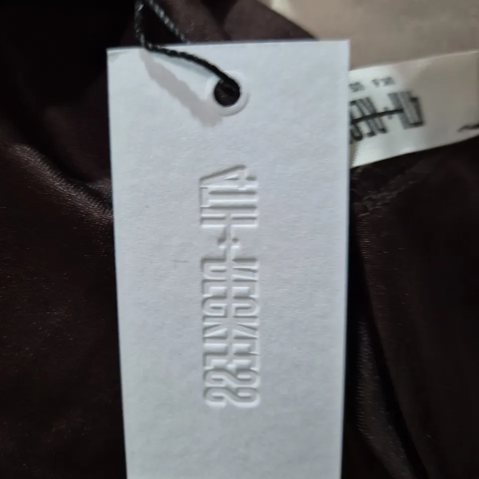 4TH RECKLESS CHOCOLATE BROWN RUCHED ONE-SHOULDER DRESS, UK 6