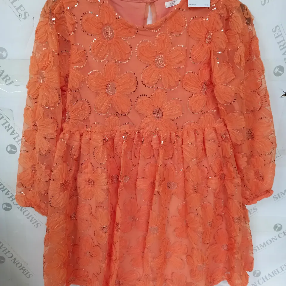 NEXT KIDS ORANGE DRESS - 10 YRS