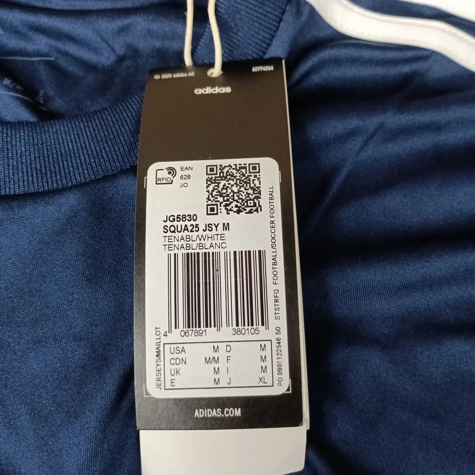 ADIDAS SQUAD FOOTBALL JERSEY – BLUE, MEN'S UK SIZE M, WITH TAG ATTACHED