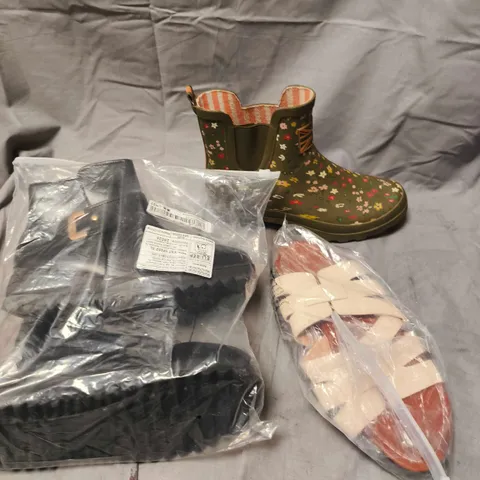 BOX OF APPROXIMATELY 15 ASSORTED PAIRS OF SHOES AND FOOTWEAR ITEMS IN VARIOUS COLOURS, STYLES, AND SIZES - COLLECTION ONLY
