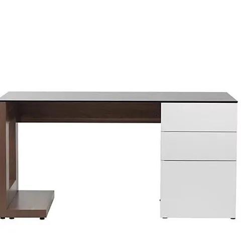 BOXED ALPHASON SORBONNE EXCLUSIVE WRITING DESK - WHITE/WALNUT-LOOK (3 BOXES)