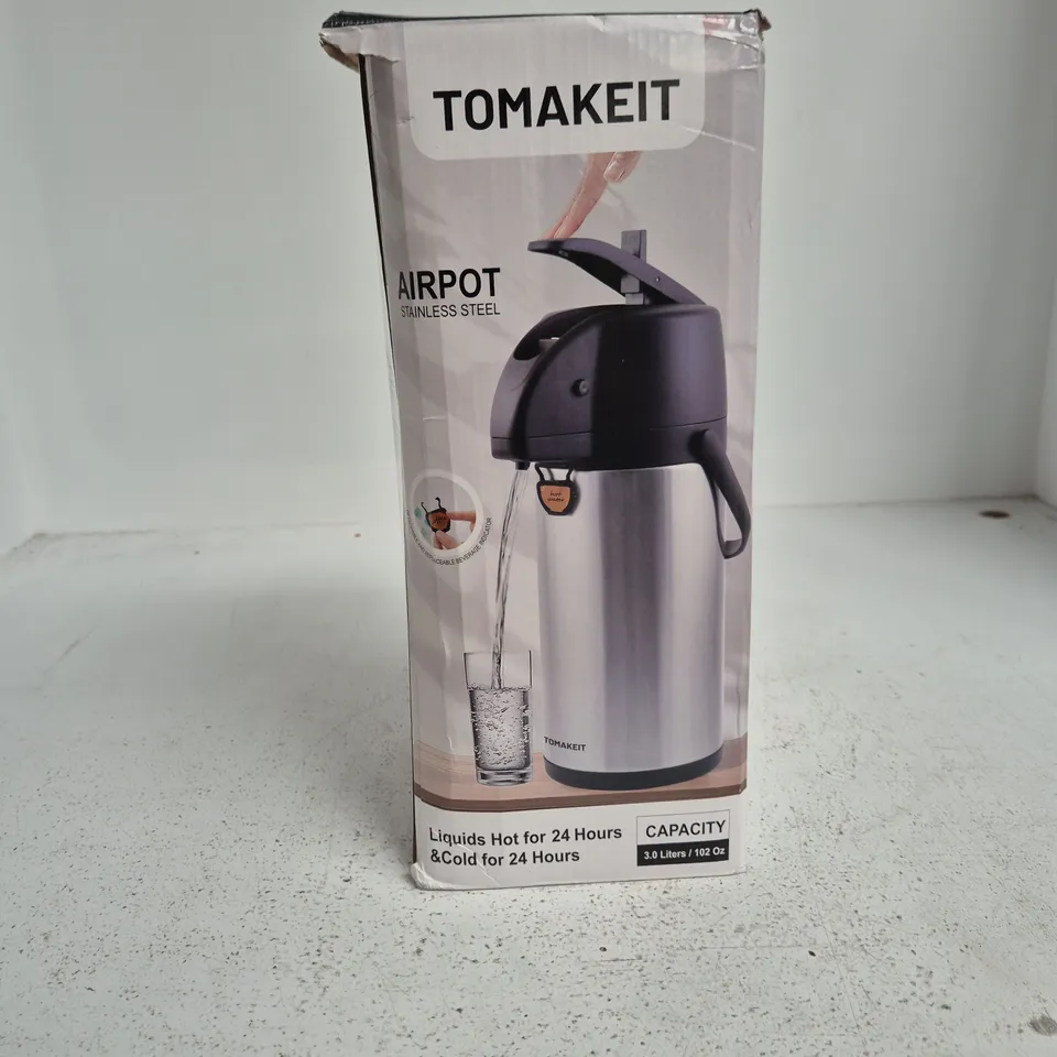 TOMAKEIT AIRPOT – STAINLESS STEEL, 3.0 L