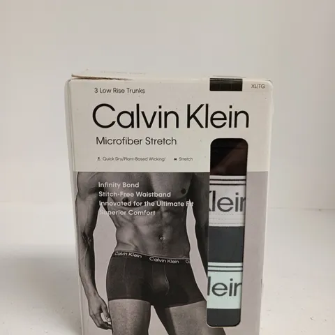 CALVIN KLEIN MICROFIBER STRETCH 3 LOW RISE TRUNKS – MEN'S UNDERWEAR (BOXED)