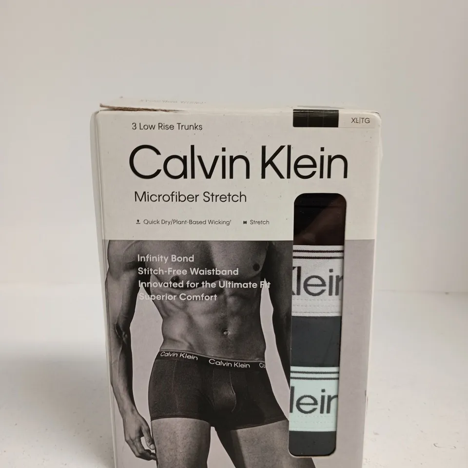 CALVIN KLEIN MICROFIBER STRETCH 3 LOW RISE TRUNKS – MEN'S UNDERWEAR (BOXED)