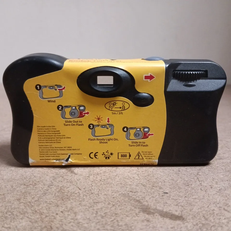KODAK DISPOSABLE CAMERA WITH BUILT-IN FLASH – YELLOW/BLACK