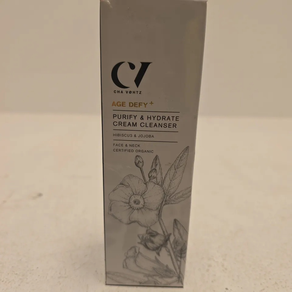 CV AGE DEFY+ PURIFY & HYDRATE CREAM CLEANSER – HIBISCUS & JOJOBA (FACE & NECK), CERTIFIED ORGANIC