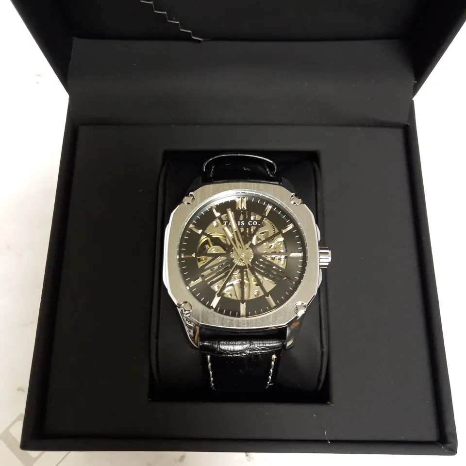 TALIS CO COMBAT CHRONOGRAPH LEATHER STRAP WRISTWATCH RRP £500