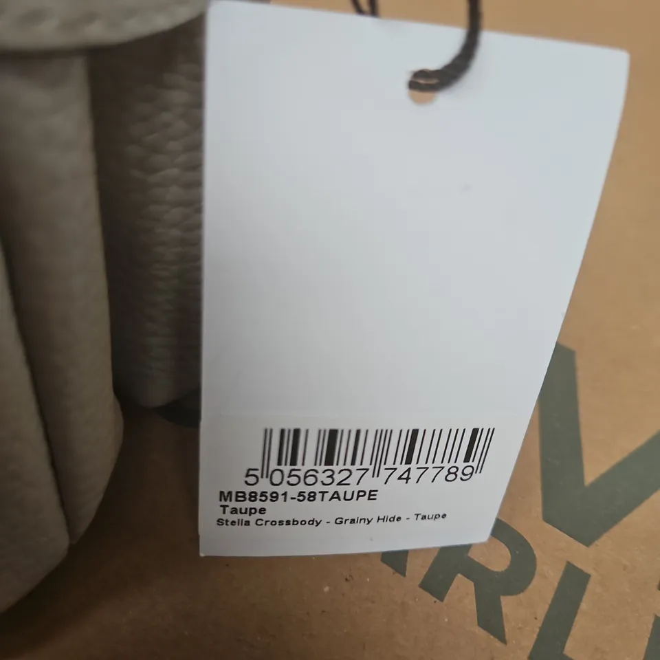 OSPREY LONDON STELLA CROSSBODY BAG – TAUPE GRAINY HIDE