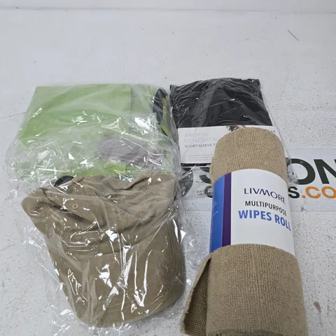 APPROXIMATELY 15 ASSORTED HOUSEHOLD ITEMS TO INCLUDE WIPES ROLL, WARMTH GENERATION TOP, CAP ETC