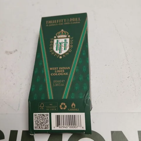 BOXED TRUEFITT AND HILL WEST INDIAN LIMES COLOGNE 100ML
