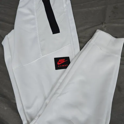 NIKE AIR MAX LOGO JOGGERS, WHITE/BLACK/RED - UK SIZE S