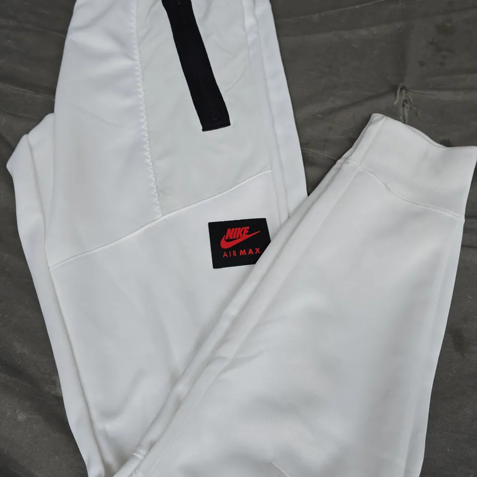 NIKE AIR MAX LOGO JOGGERS, WHITE/BLACK/RED - UK SIZE S
