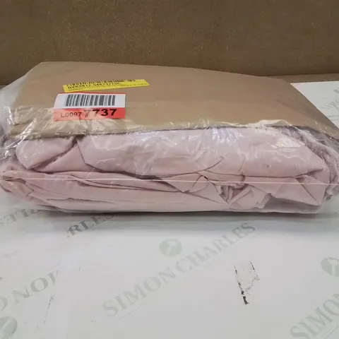 BAGGED CRUSHED VELVET DUVET COVER SET WITH PILLOWCASES - KING SIZE, PINK