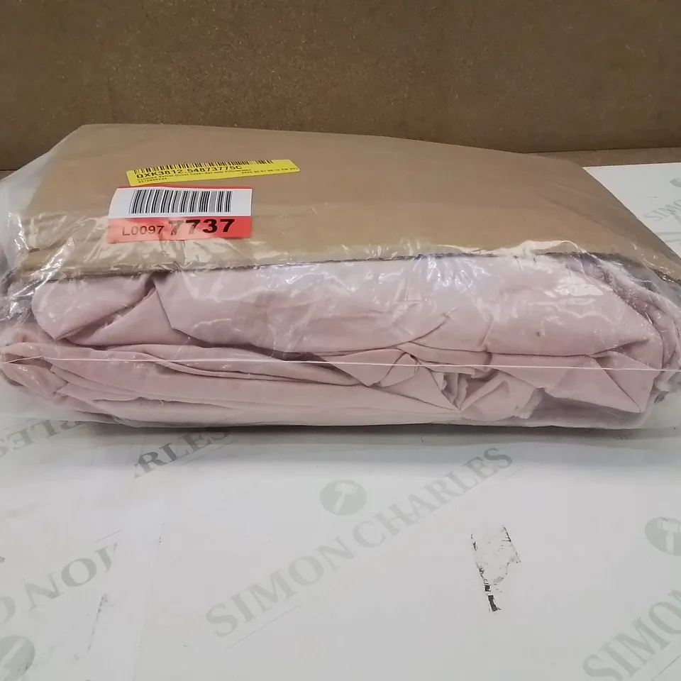 BAGGED CRUSHED VELVET DUVET COVER SET WITH PILLOWCASES - KING SIZE, PINK