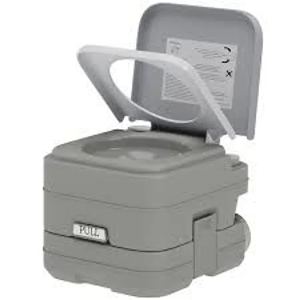 BOXED HOMCOM 10L PLASTIC PORTABLE TOILET - GREY