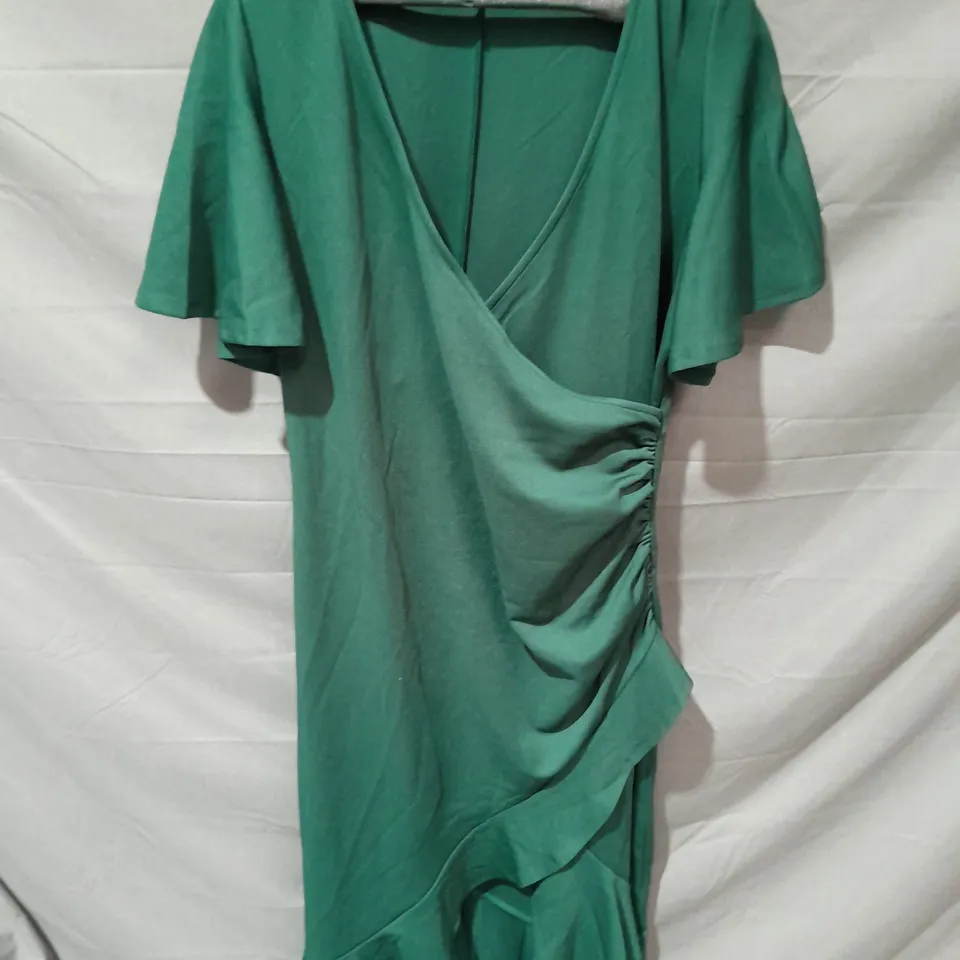 YOURSCLOTHING LONDON DRESS IN GREEN - UK 22