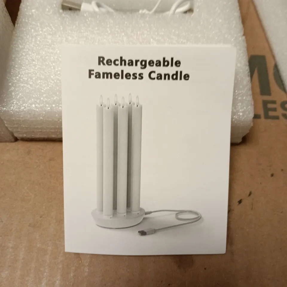 RECHARGEABLE FLAMELESS CANDLE SET WITH 4 PILLAR CANDLES AND CHARGING BASE