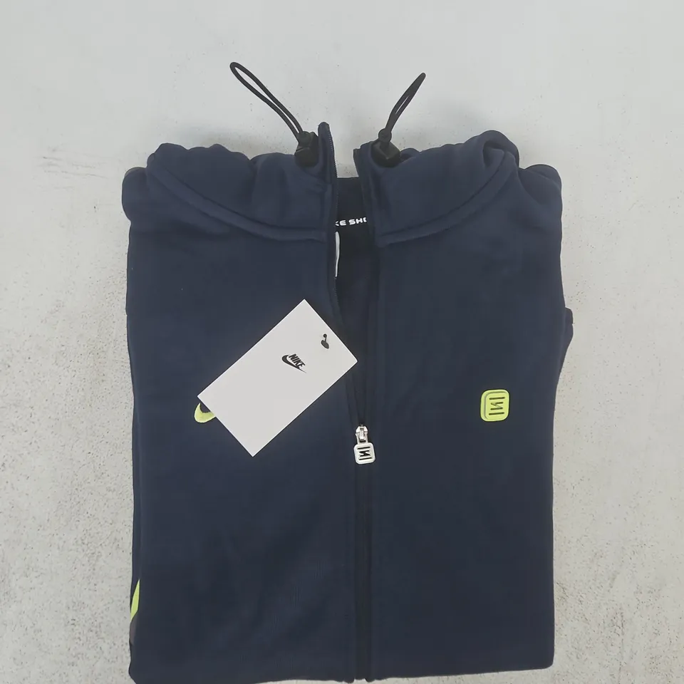 NIKE SHOX ZIP-THROUGH LONG SLEEVE HOODIE IN NAVY SIZE MEDIUM