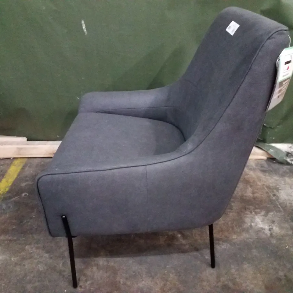 DARK GREY FABRIC DINING CHAIR