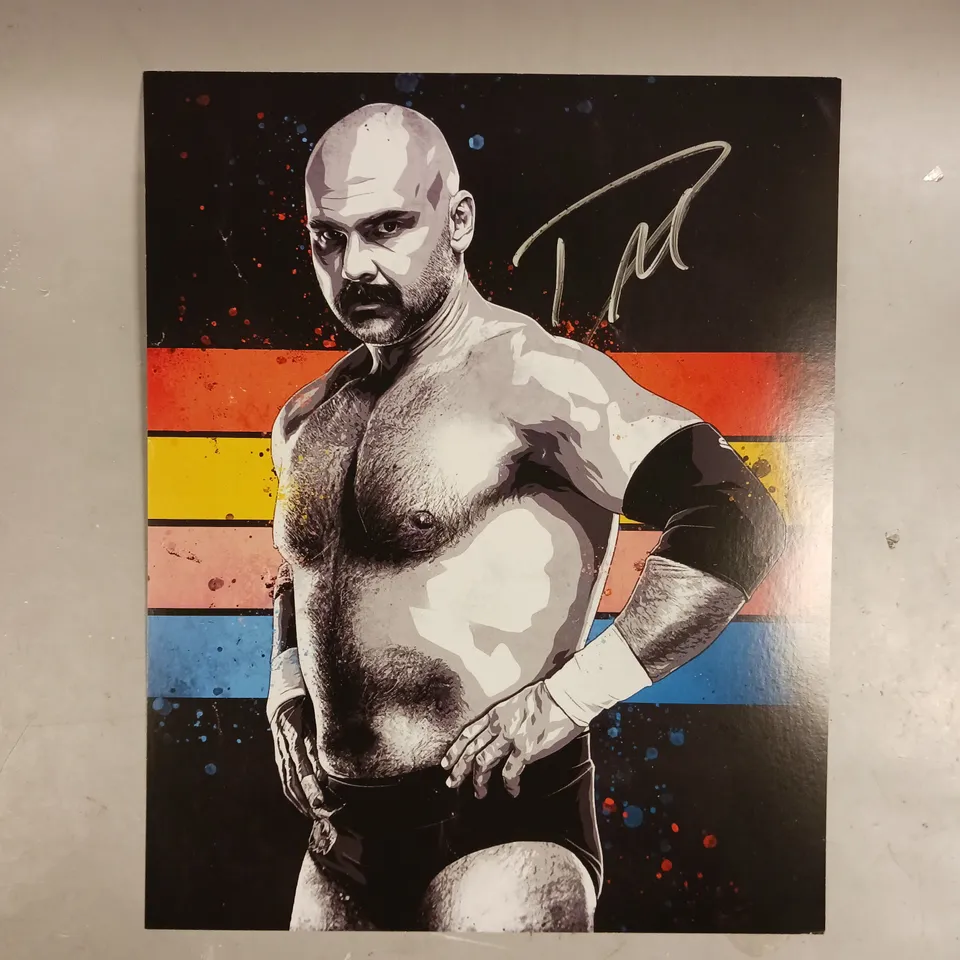 SET OF 4 SIGNED WRESTLING PHOTOGRAPHIC/ART PRINTS