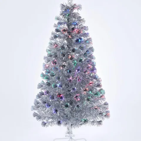 BOXED 5FT SILVER FIBRE OPTIC TREE - COLLECTION ONLY