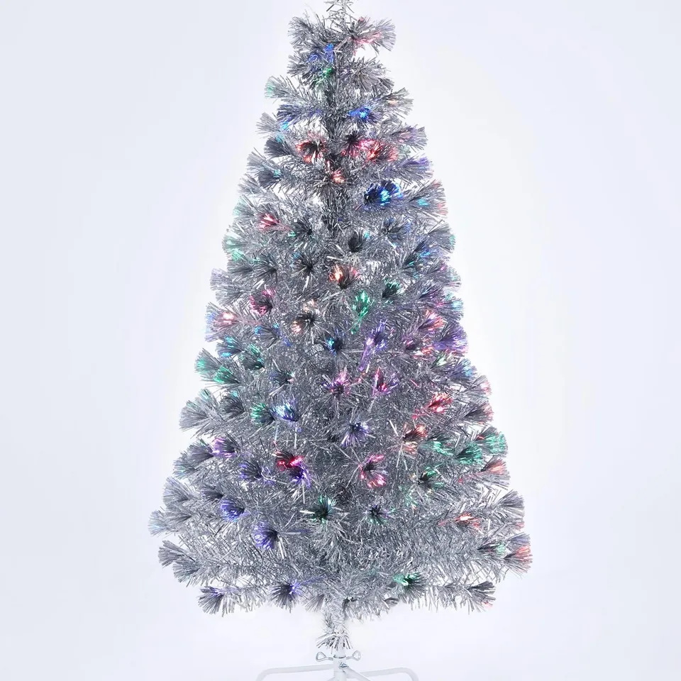 BOXED 5FT SILVER FIBRE OPTIC TREE - COLLECTION ONLY RRP £64.99