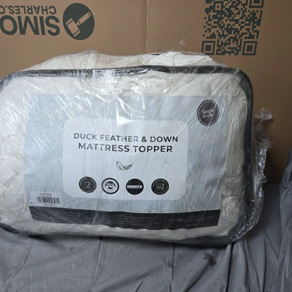 DUCK FEATHER & DOWN MATTRESS TOPPER – SINGLE, 90 X 190 CM