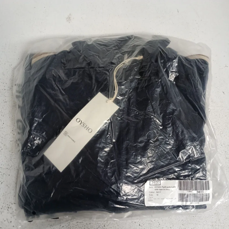 BAGGED OYSHO TWILL JACKET WITH SIDE TAPE IN NAVY - MEDIUM